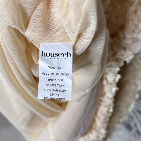 HOUSE OF CB 'Carena' Creme Plunge Floral Appliqué Maxi Dress NWT - Picture 11 of 13